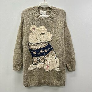 Vintage Express Tricot Handknitted Wool/Rabbit Hair Polar Bear Sweater Size M